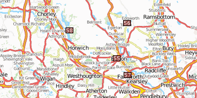 Bolton Manchester Stadtplan