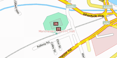 Manchester United Football Club Stadtplan